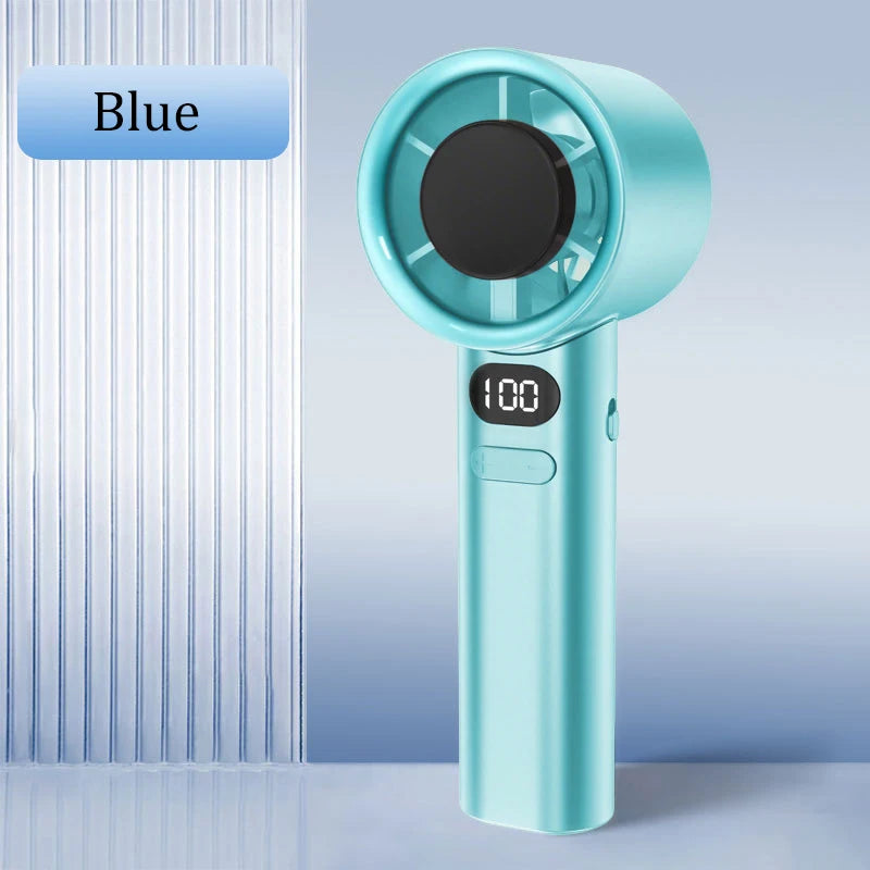 5000mah Handheld Mini Fan Electric Hand Fans Ice Compress High-Speed Cooling USB Rechargeable Portable LED Display Fan