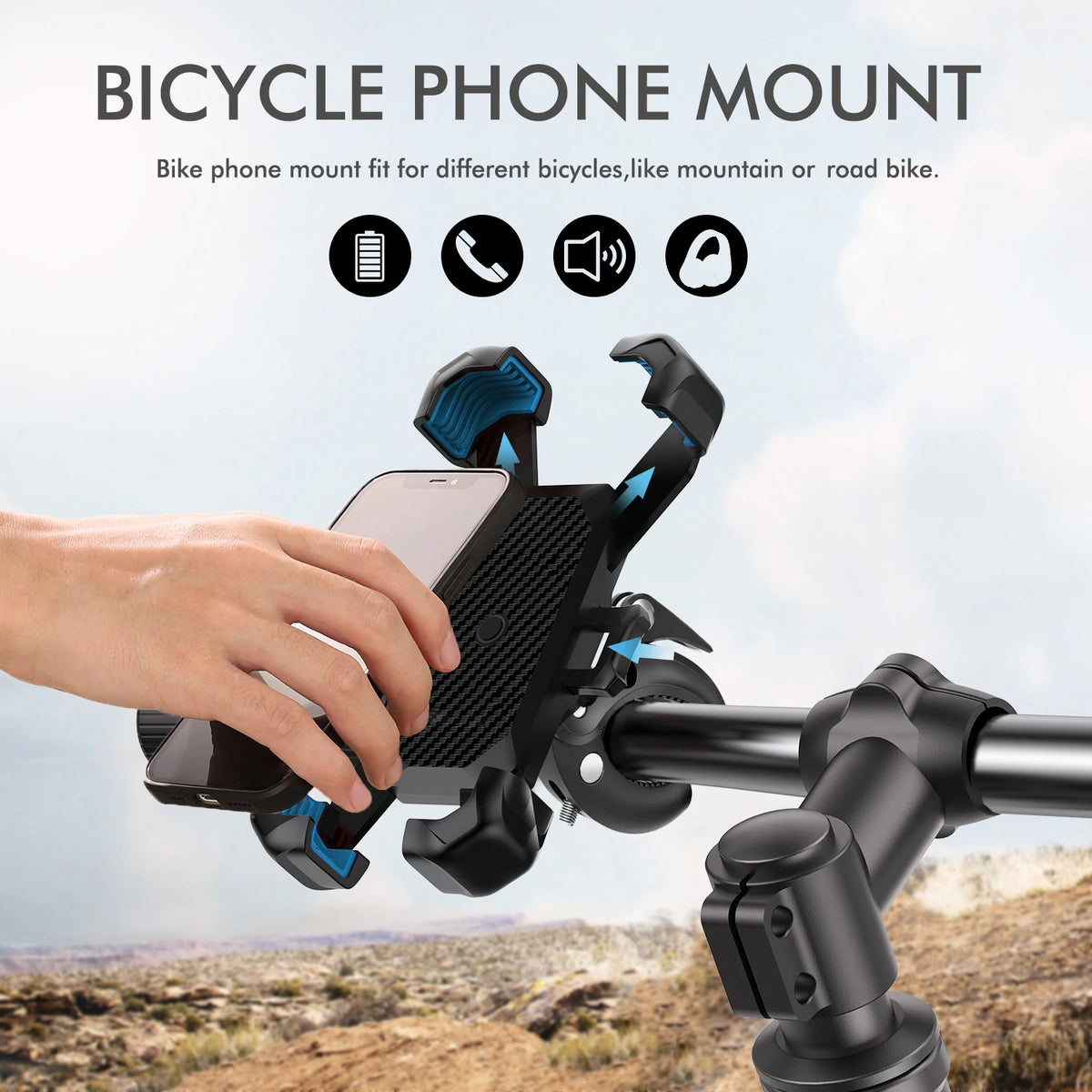 Motorcycle Mobile Phone Holder – 360° Rotating, Non-Slip, Adjustable Bicycle Mobile Phone Holder and Navigation Mount