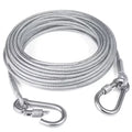 Double-Headed Dog Tie out Cable Leash with Metal Buckle Anti-Rust Steel Wire Outdoor Training Collar Durable Traction Rope Strap