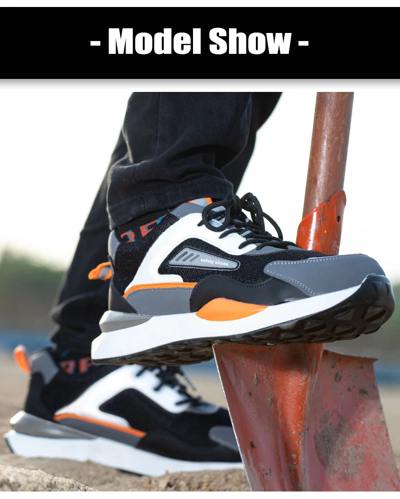High Quality Indestructible Safety Shoes Men Work Sneakers Light Security Boots Men Puncture-Proof Work Boots Steel Toe Shoes