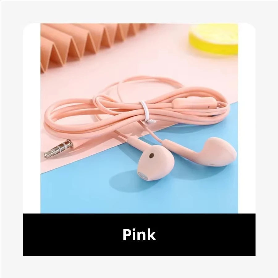 Macaron Universal 3.5mm Stereo Earphones Sports Music Earplugs Wired Microphone for Xiaomi