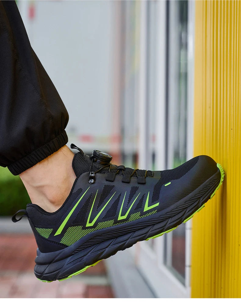 Men Safety Work Shoes Plastic Toe Safety Boots Fashion Lightweight Comfort Working Sneakers Anti-puncture Indestructible Shoes