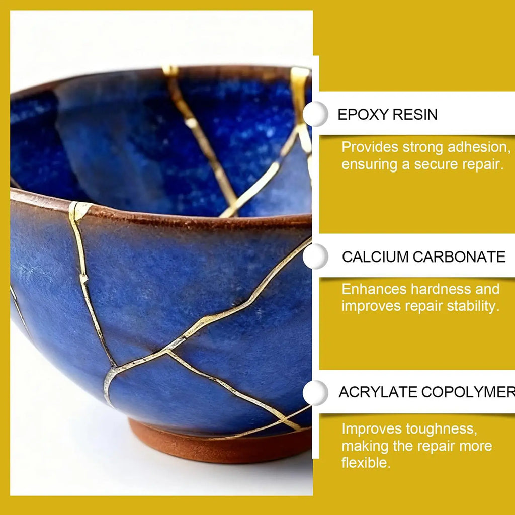 Porcelain Repair Kit Ceramic Glue Repair Adhesive Kit Waterproof Adhesive for Saucers Vases Sculptures Bowl Toilet Plate