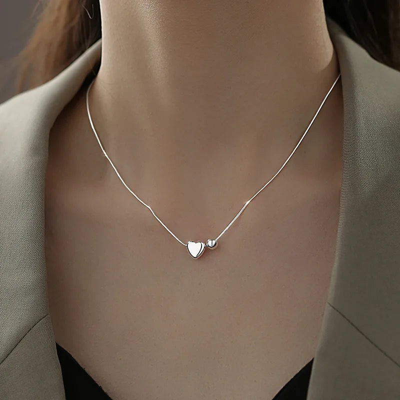 925 Silver Necklace Punk Wealth Good Wish Matte Ball Bread OT Clasp Stackable for Women Girl Jewelry Gift Dropshipping Wholesale