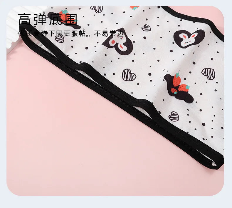 Girls' Camisole Style Bra Girls' Developmental Period Vest Cute Printed Children's Underwear Comfortable Lightweight Breathable