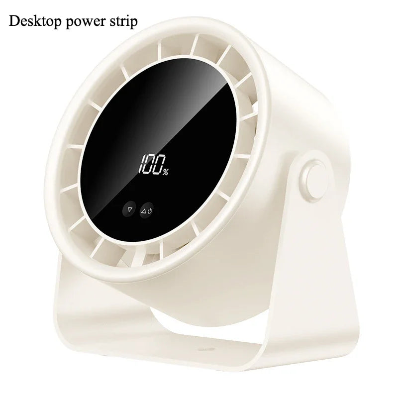 A little expert in life 100-Speed Desk Fan Clamp Fan LED Display Office Home Charge Wall-Mounted Hand-Free Fan