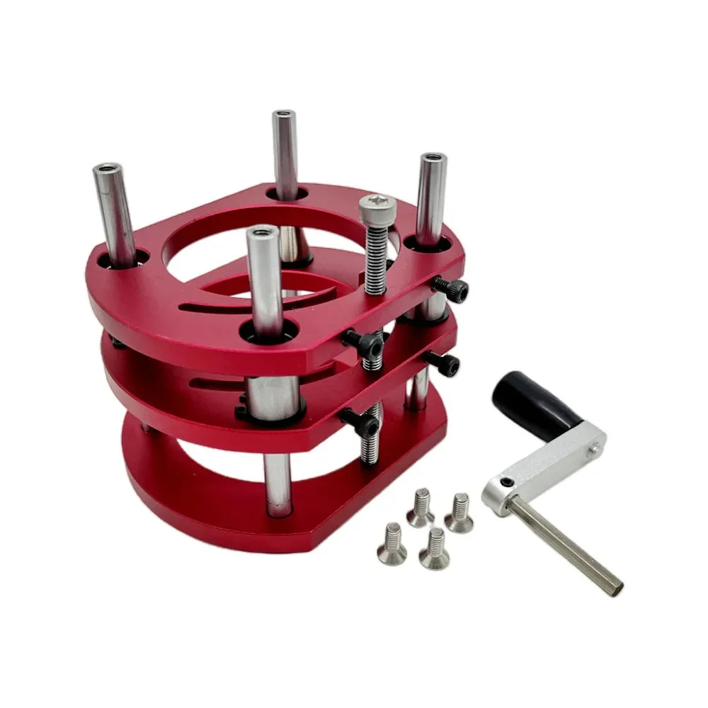 Precision Aluminum Router Lift Kit Hand Crank Router Plate Lifting System Woodworking Router Table Trimmer Engraving Machine