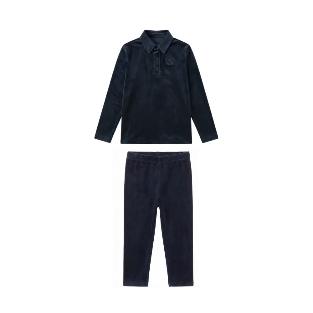 AP AW26 Friday Night Collection Boy Girl Velour With Jersey Fabric Family Matching Clothing Maxi Dress Set Clothes
