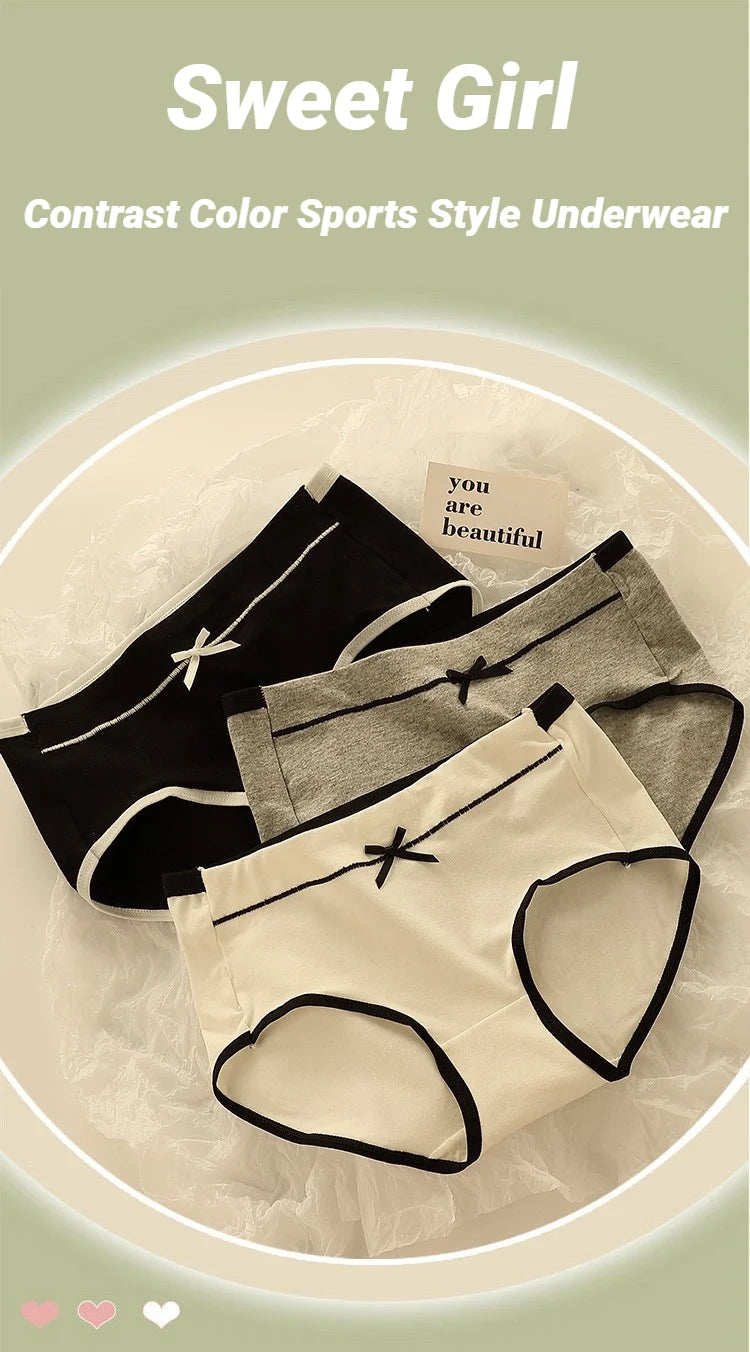 Women'S Underwear Set Breathable Full Panties For Girls Soft High Waist Briefs Student Style Pcs Antibacterial Ice Silk