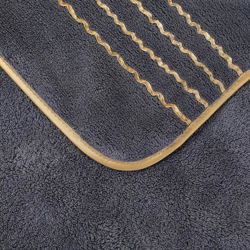 3 towels, 35cmx75cm gold-striped towel, coral fleece towel, thick and soft, highly absorbent, modern minimalist design, clean color, suitable for home and bathroom