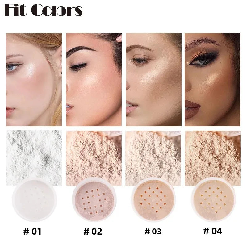 Waterproof Loose Powder Makeup Setting Powder Oil Absorbing Long Wear Finishing Powder for Flawless Smooth Skin