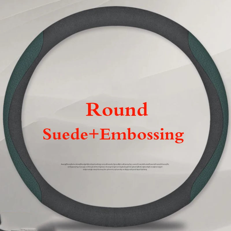 for Volkswagen VW Atlas Passat CC Taos touareg R-line Car Steering Wheel Cover 10colour Suede Leather 38 CM Auto Accessories