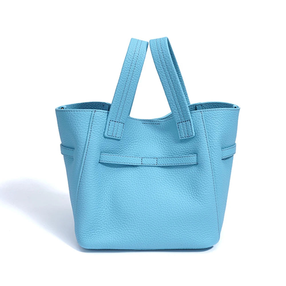 Fashion Original Brand Women Bag Genuine Leather Female Top Handle Soft New Handbags Custom Name Luxury Designer Tote Bucket Bag