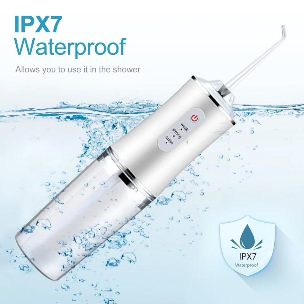 2026 Oral Irrigator Portable Dental Water Flosser USB Rechargeable Water Jet Floss Tooth Pick 4 Jet Tip 220ml 3 Modes