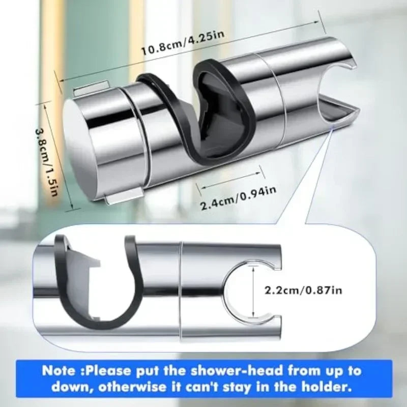 1pc Universal Shower Head Holder Adjustable 18~25mm ABS Chrome Shower Rail Holder Bathroom Accessories Shower Mounting Brackets