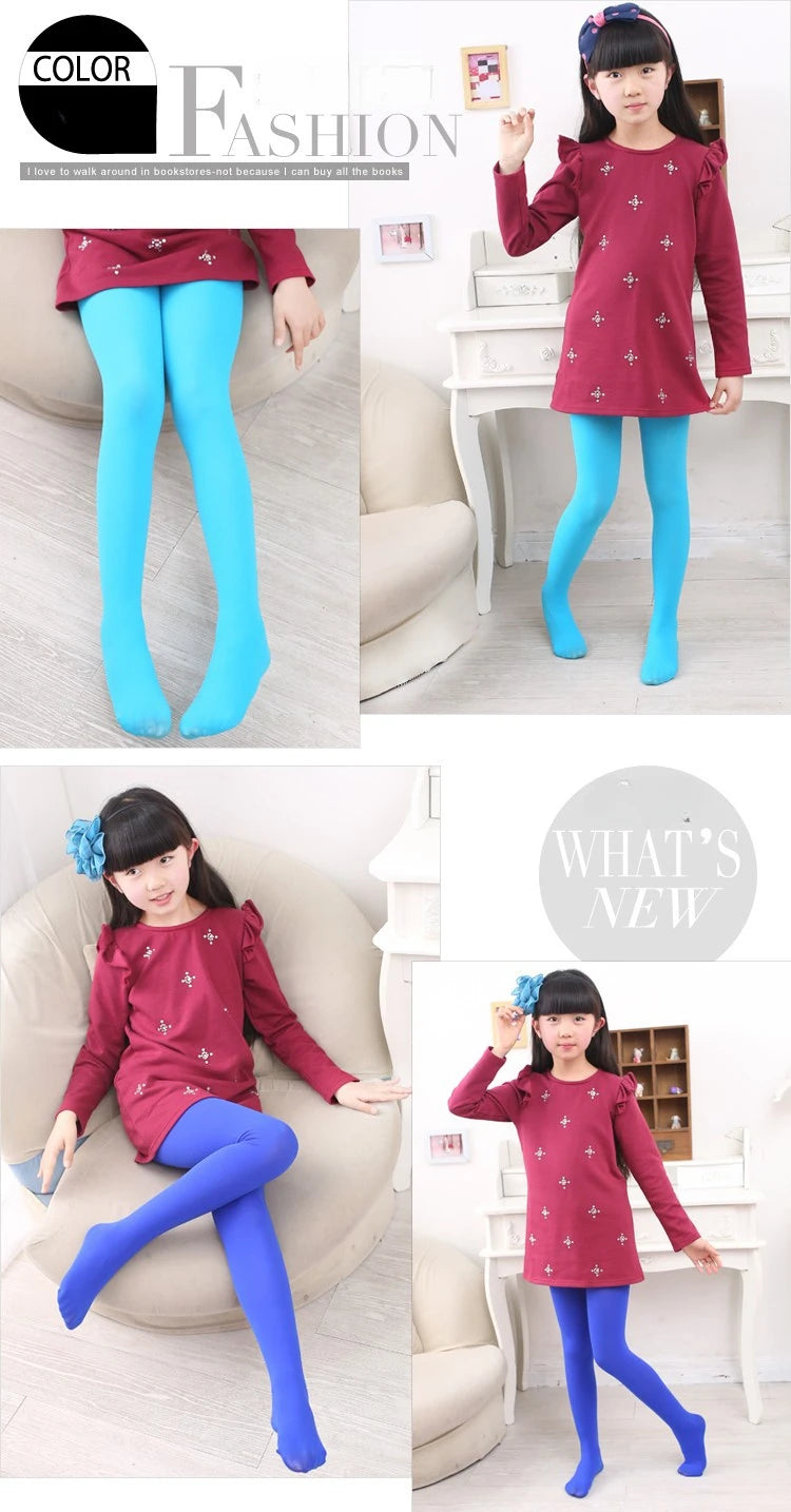 Summer Spring Candy Color Kids Pantyhose Ballet Dance Tights for Girls Stocking Children Velvet Solid White Pantyhose