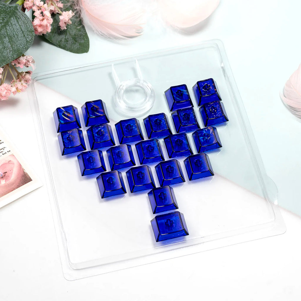 Red Transparent Keycap 10 Key Cherry Profile PC Keycap Space Bar 6.25U ESC Enter Shift Key Custom Keycap for Mechanical Keyboard