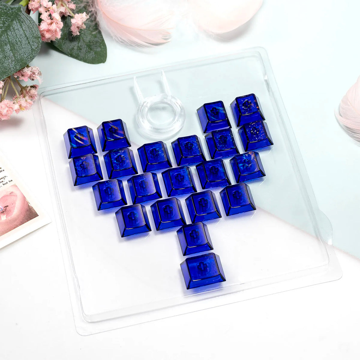 Red Transparent Keycap 10 Key Cherry Profile PC Keycap Space Bar 6.25U ESC Enter Shift Key Custom Keycap for Mechanical Keyboard