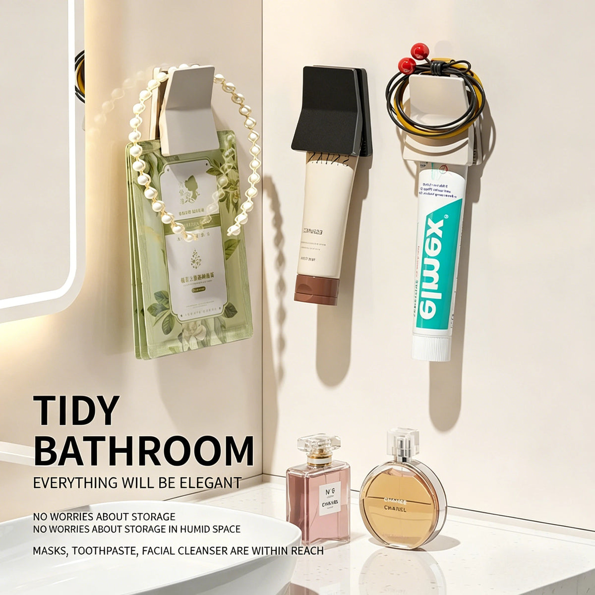 Adhesive Storage Clips,Bathroom Kitchen Storage Rack Wall Clips Light Clips Photo Clips Poster Clips Hanging Spring Clips.