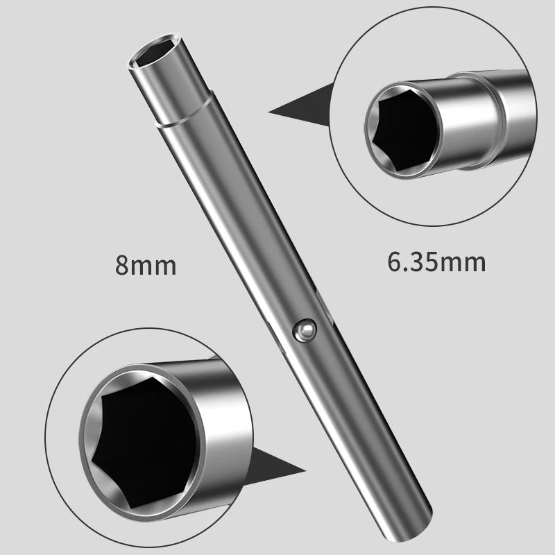 6-in-1 Outer Hexagon Socket Screwdriver Double Head Slotted Cross Nut Key Phillips Flat Driver Chrome Vanadium Steel Hand Tools