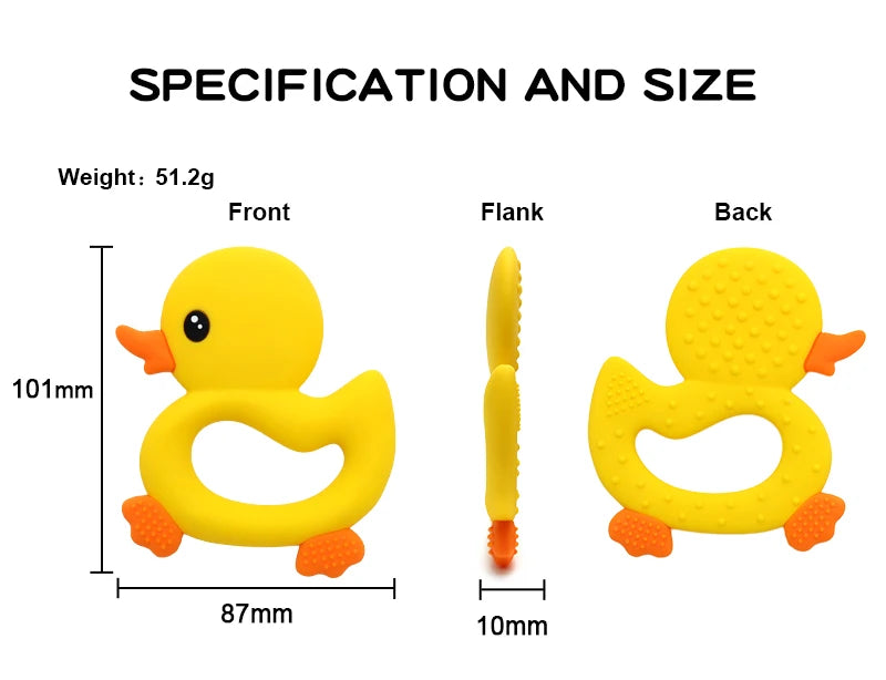 1PCS Baby Teether Toys Cartoon Duck Silicone Teether For Baby BPA Free Teething Chewing Toys Soft Teether Baby Accessories