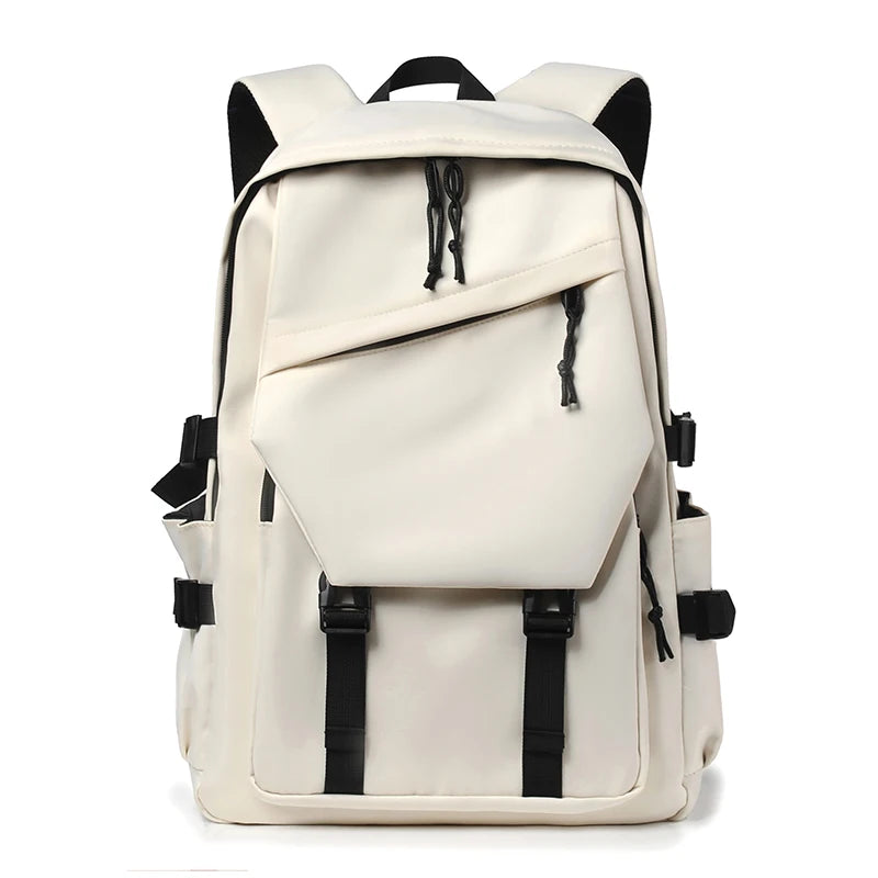 Simple solid color backpack,  travel backpack, plenty of storage space, very suitable for commuting, school, work and going out.
