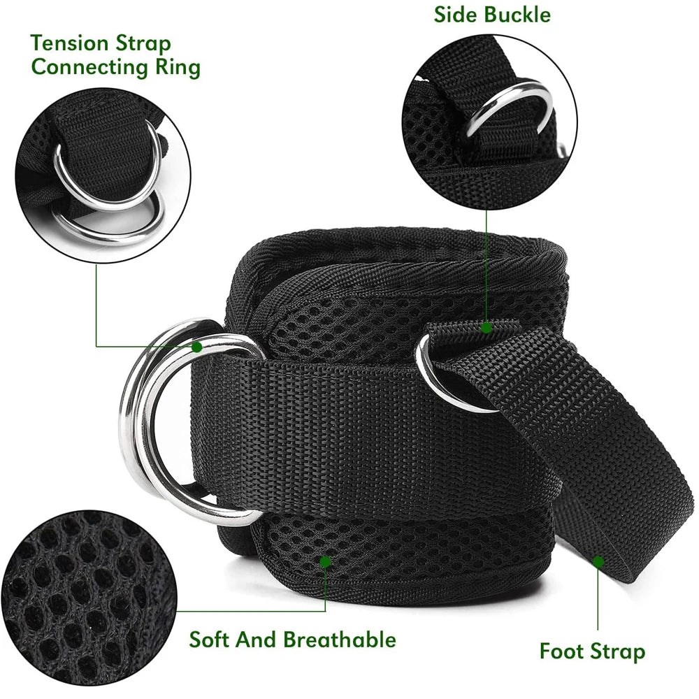 1PCS/2PCS Ankle Straps for Cable Machines Kickbacks - Adjustable Comfort Ankle Cable Attachments for Gym Ankle Cuff Women Men