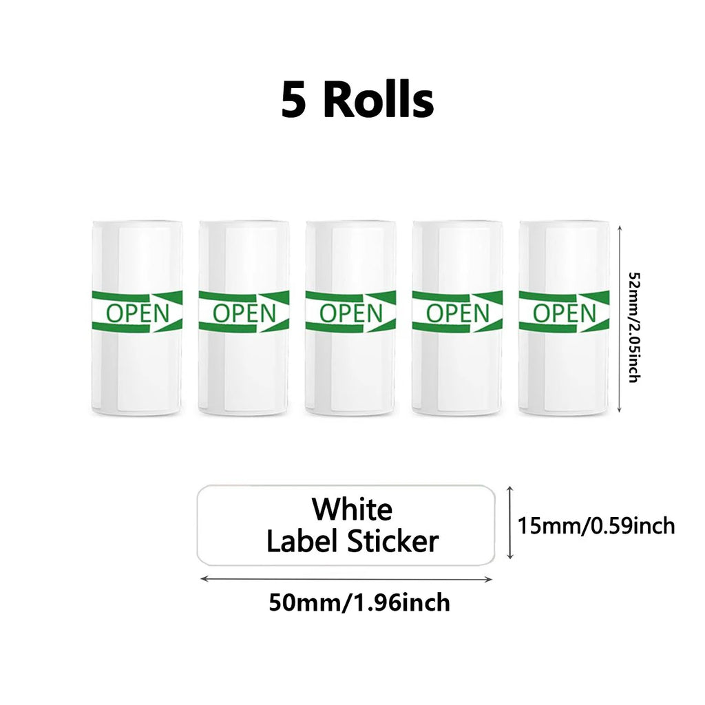 Thermal Label Paper 50x15mm 50x30mm Color Thermal Label Paper for Most Mini Printers Self Adhesive Home Office School Use