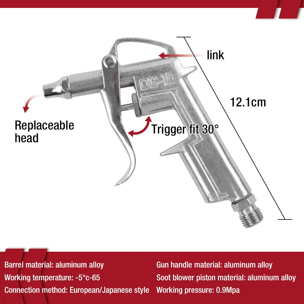 Mini DG-10 Air Blow Gun Pistol Trigger Cleaner Portable Dust Blower Pneumatic Cleaning Tool with 3M Spring Pipe for Compressor