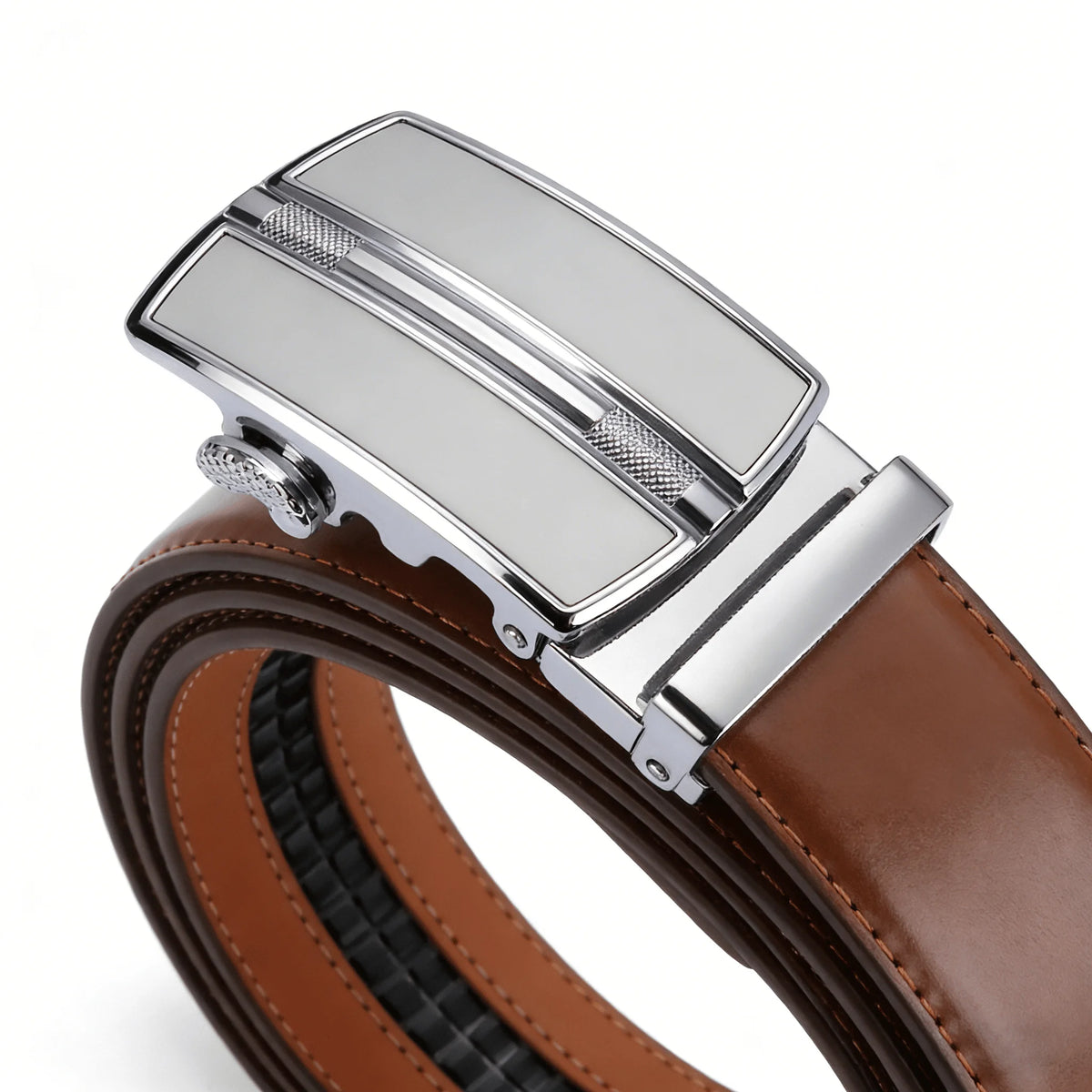 Men's Automatic Genuine Leather Luxury Belt Metal Automatic Buckle Male Waistband Designer High Quality Black Brown Waist Belts