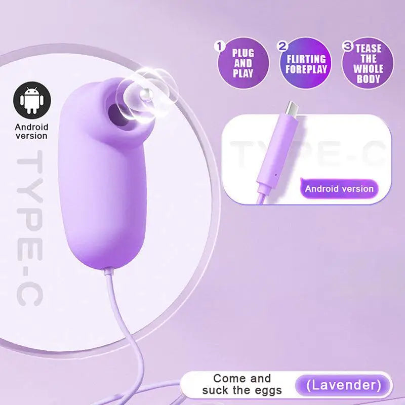 【SA】1 Set Soft Purple Silicone Suction Vibrator With Тypе-с Rechargeable Waterproof For Adult Personal Intimate Pleasure At Home