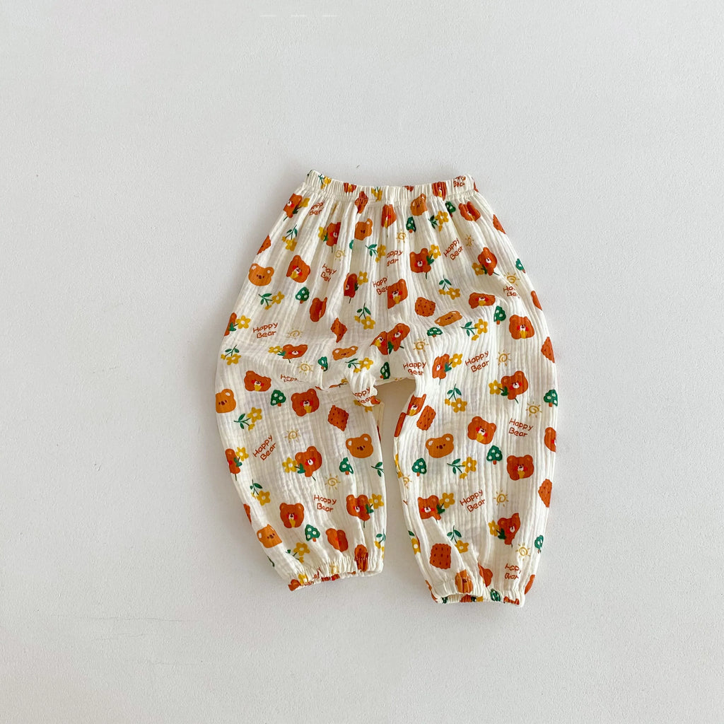 Baby Boys And Girls Summer Clothing Children's Anti Mosquito Pants Loose Casual Printed Cartoon Trousers Kids Clothes Harem Pant