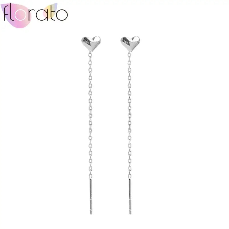 925 Sterling Silver Ear Buckle Retro Metal Heart Pendant Hoop Earrings for Women CZ Huggie Earrings Fashion Females Jewelry