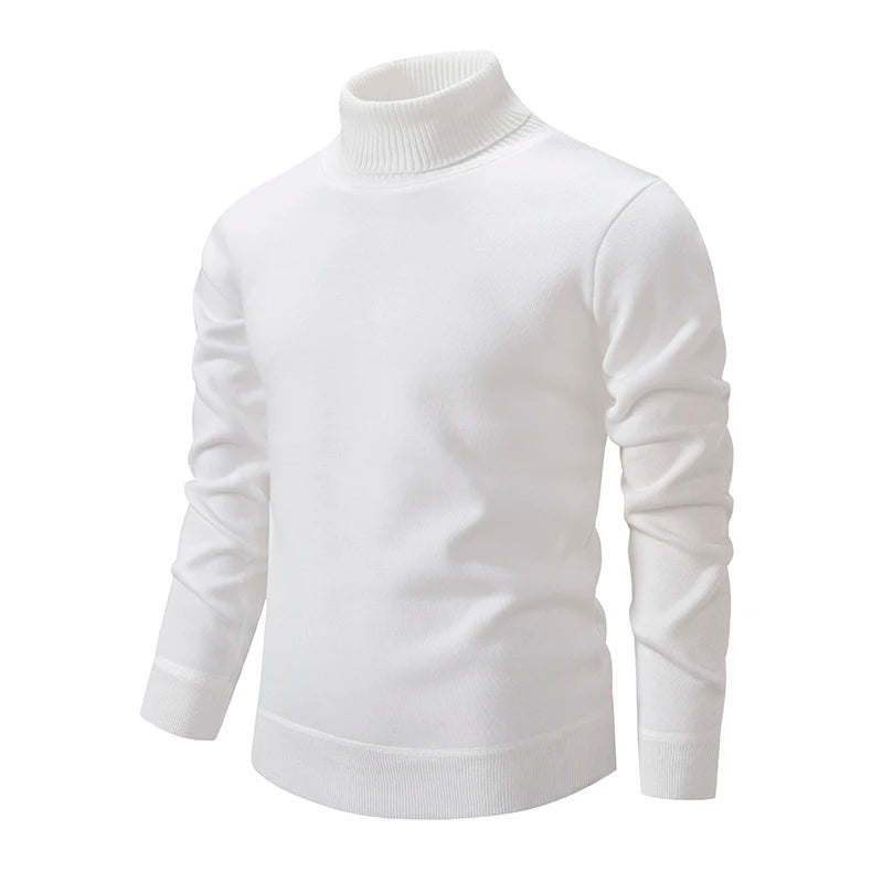 New Winter Turtleneck Sweater Thick Mens Casual Pullover Sweaters Solid Color Quality Warm Slim Turtleneck Sweaters Pullover Men