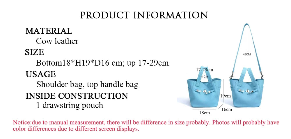 Fashion Original Brand Women Bag Genuine Leather Female Top Handle Soft New Handbags Custom Name Luxury Designer Tote Bucket Bag