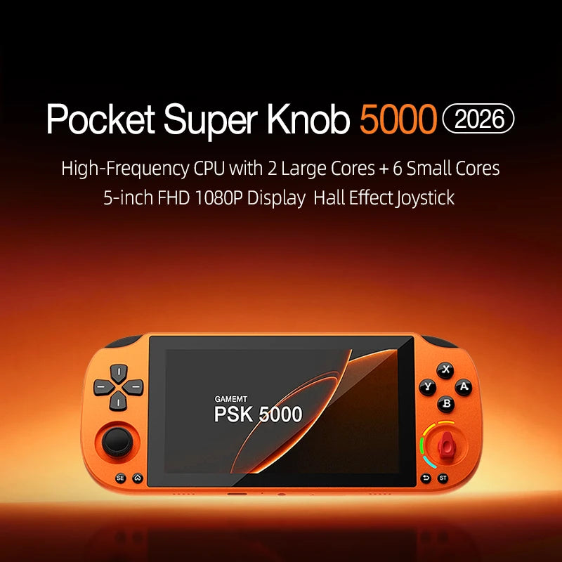 5.0 Inch FHD IPS Handheld Game Console PSK5000 with XBOX/SWITCH Layout,Helio G85 Octa-Core,6+128GB,Hall Joystick