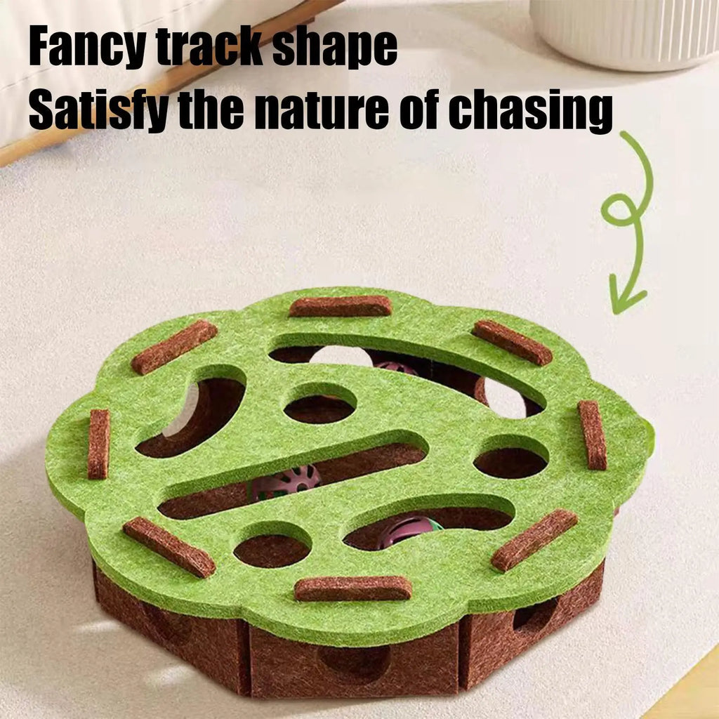 Cat Enrichment Toys Interactive Cat Toy Puzzle Games Felt Pet Supplies with Bell Kitten Accessories Maze Game for Enrichment