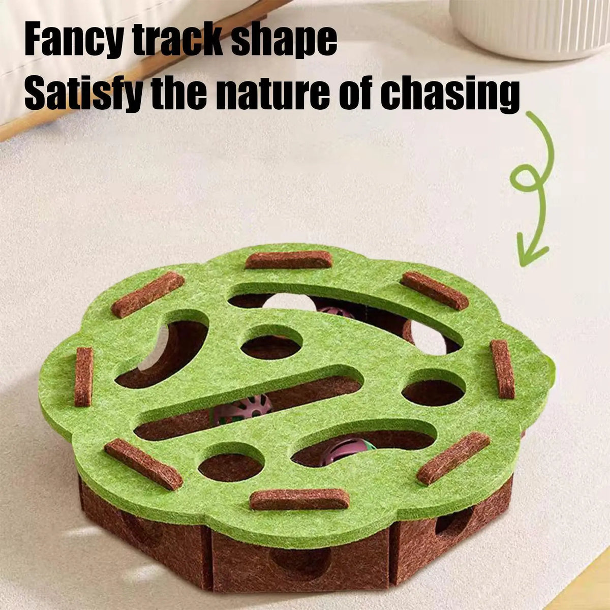 Cat Enrichment Toys Interactive Cat Toy Puzzle Games Felt Pet Supplies with Bell Kitten Accessories Maze Game for Enrichment