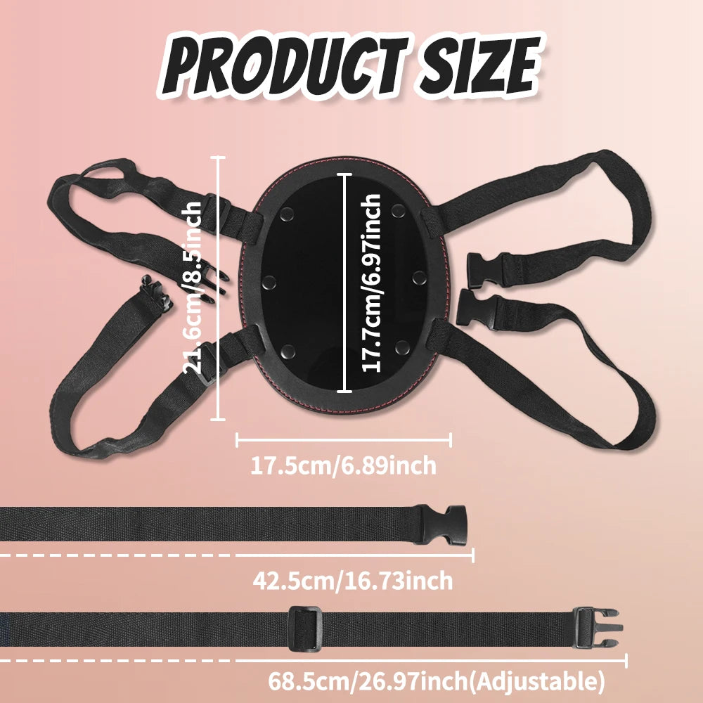 Strap On Dildo Harness Adjustable Waist and Thigh Soft Nylon Vegan Leather Belt with 2 Size Metal O-Rings for Lesbian Gay Couple