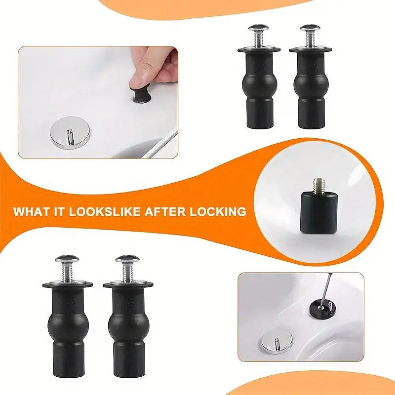2pcs Expansion Screw Toilet Seat Top Fix Seat Hinge Hole Fixings Well Nut Screw Rubber Back To Wall Toilet Cover Accessories