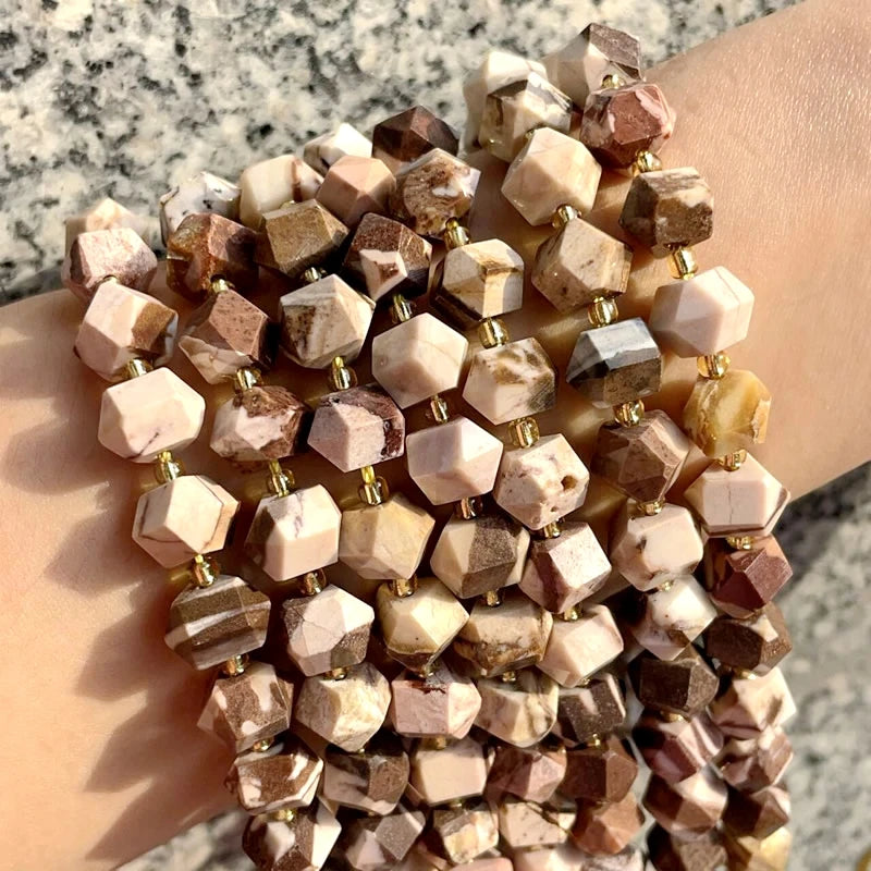 New 10MM Faceted Natural Stone Amazonite Tiger Eye Crystal Octagonal Beads DIY Jewelry Making Bracelet Necklace Wholesale