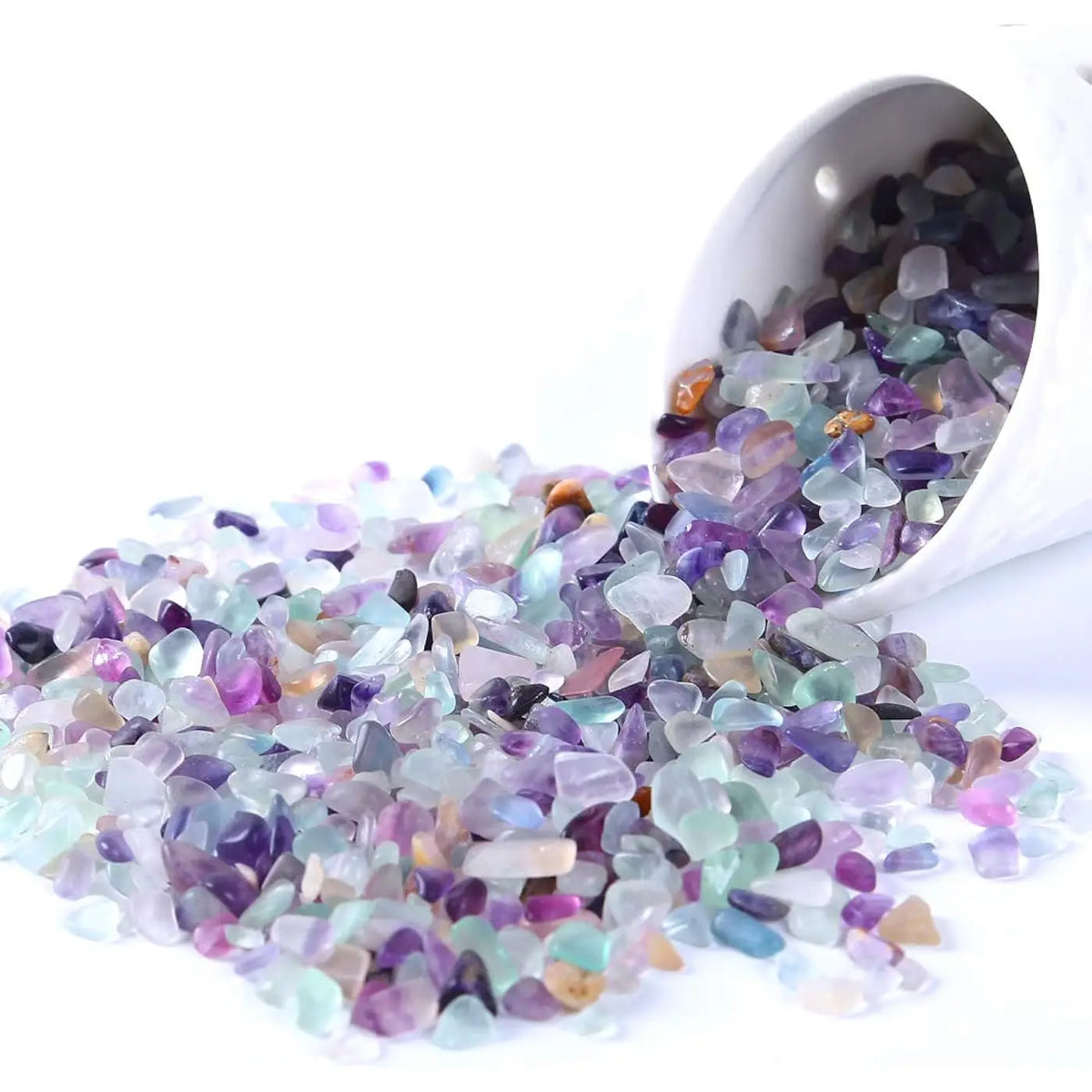 100g Amethyst/Colorful Fluorite/Botswana Agate Semi Tumbled Gemstone Mini Chips 5 - 8mm
