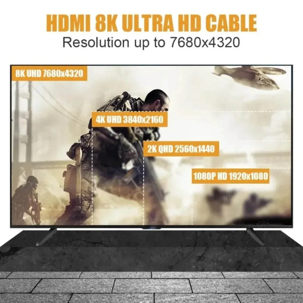 8K HDMI-Compatible Cable 4K@120Hz 8K@60Hz Cable 48Gbps Adapter For RTX 3080 eARC HDR Video Cable PC Laptop TV box PS5