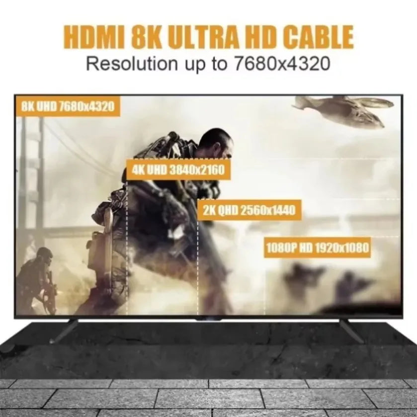 8K HDMI-Compatible Cable 4K@120Hz 8K@60Hz Cable 48Gbps Adapter For RTX 3080 eARC HDR Video Cable PC Laptop TV box PS5