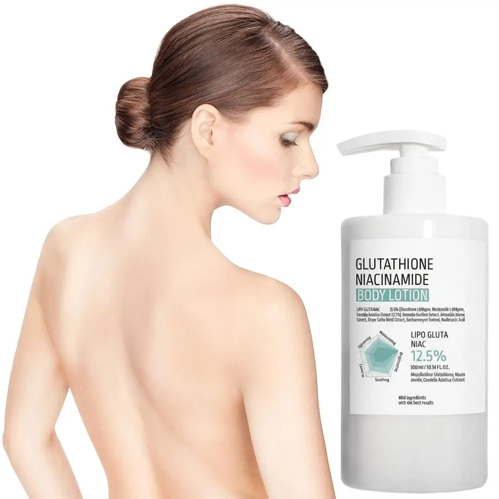 Glutathione Niacinamide Nourishing Body Lotion 300ml Deep Hydrating Gentle Cream Brightening Repair Rough Dry Body Skin Care