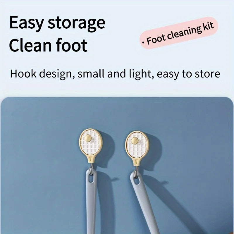 1pc Long Handle Toe Brush Manual Foot Care Scrubber Portable Shower Foot Brush for Toe Cleaning Elderly Foot Care Tool