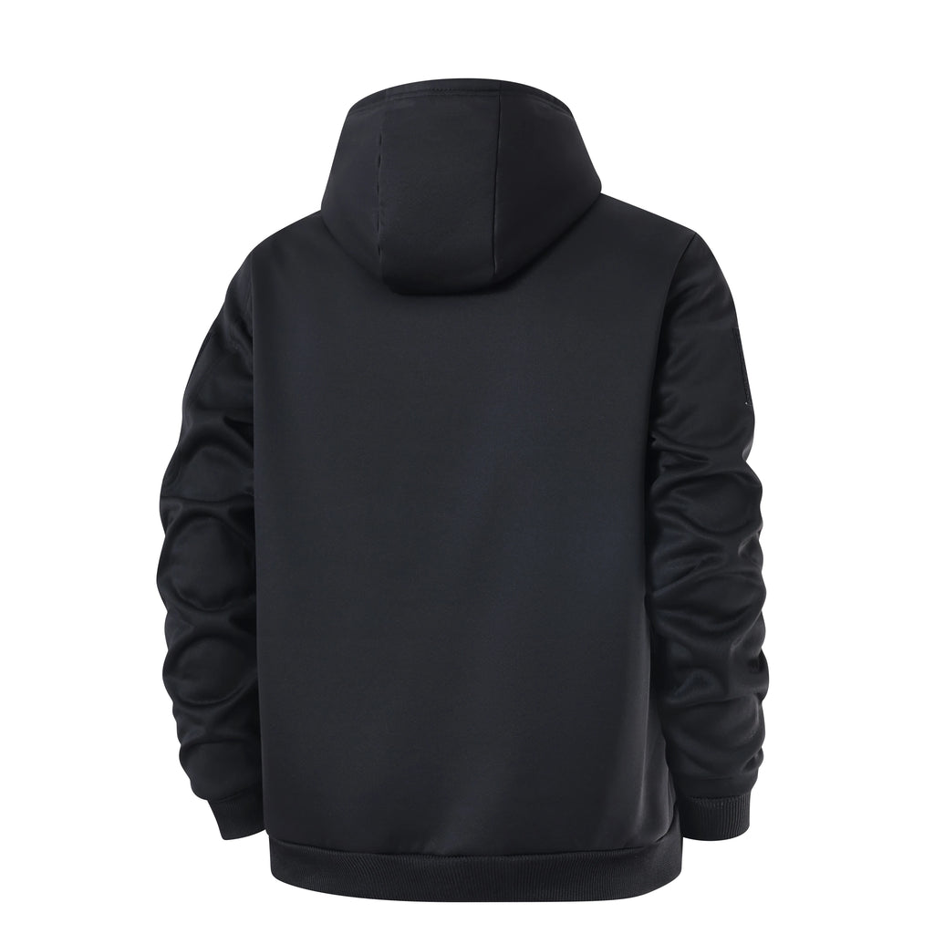 Winter Fleece Jacket Men's Casual Thickened Wool Jacket Warm Zipper Hoodies Cardigan Sports Long Sleeve Sweatshirts Hooded Coat