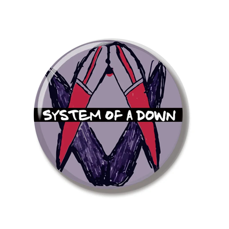 44MM Soad system down Band Pin Soft Button Pin Jewelry Creative Badge Cartoon Brooch Lapel Pin Bag Backpack Hat Decoration