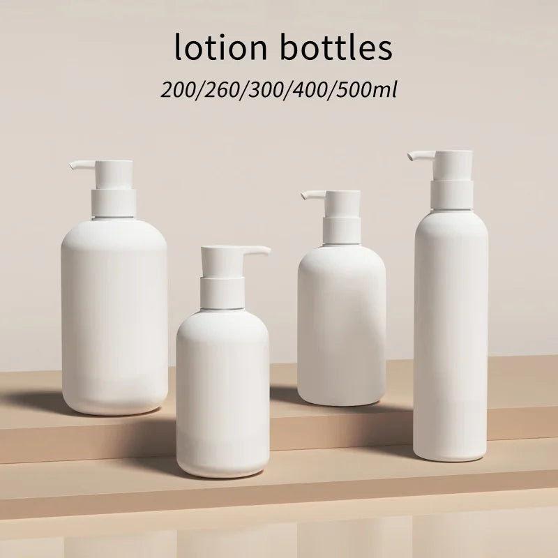 10/25pcs 200-500ml Empty White Plastic Lotion Bottle Body Wash /Shampoo /Liquid Soap Bottle Pump Bottle Container For Toiletries