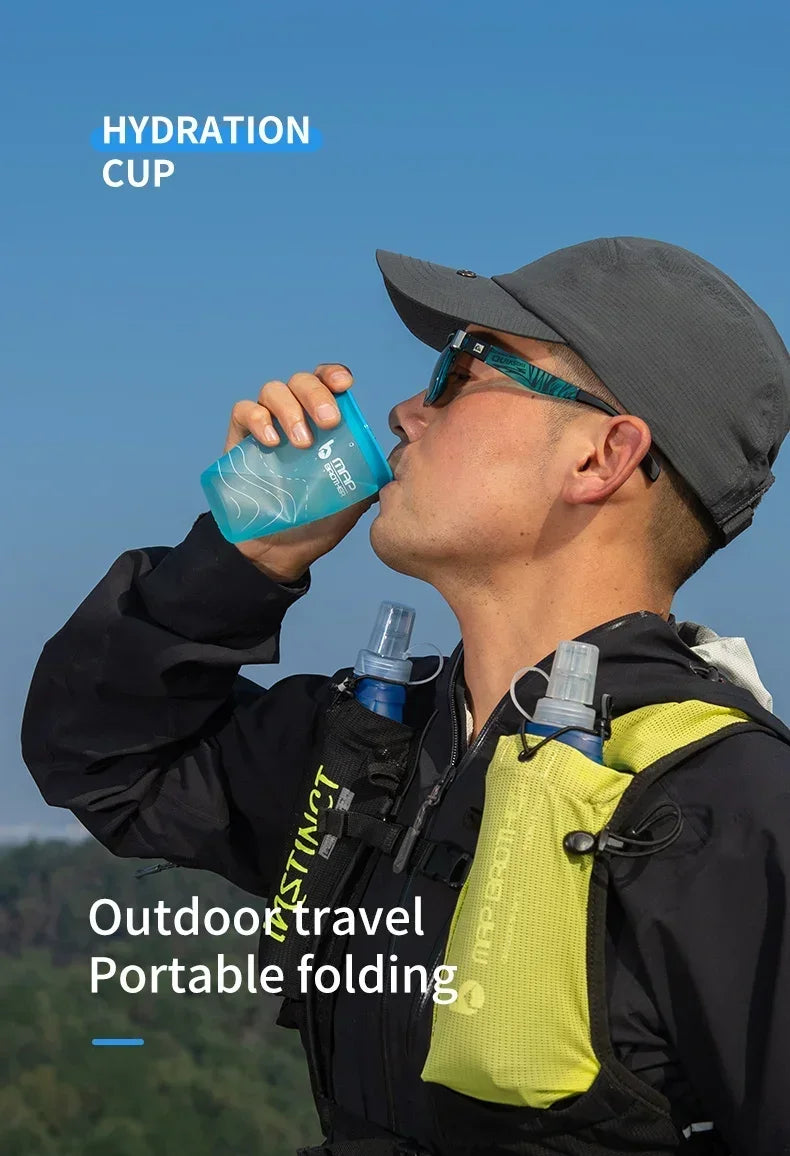 MAP BROTHER 200ml Foldable Soft Flask TPU Squeeze Outdoor Sport Running Water Bottle for Running Hiking Cycling Climbing Durable